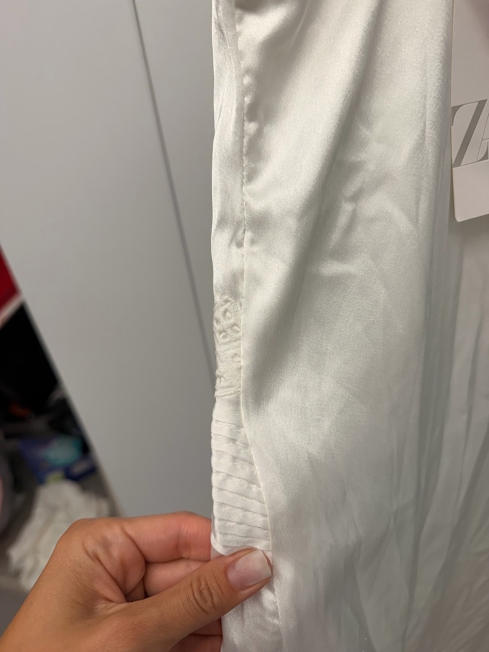 Nwt xs Zara White Lace-Trim Slip white midi   Dress - Picture 10 of 11